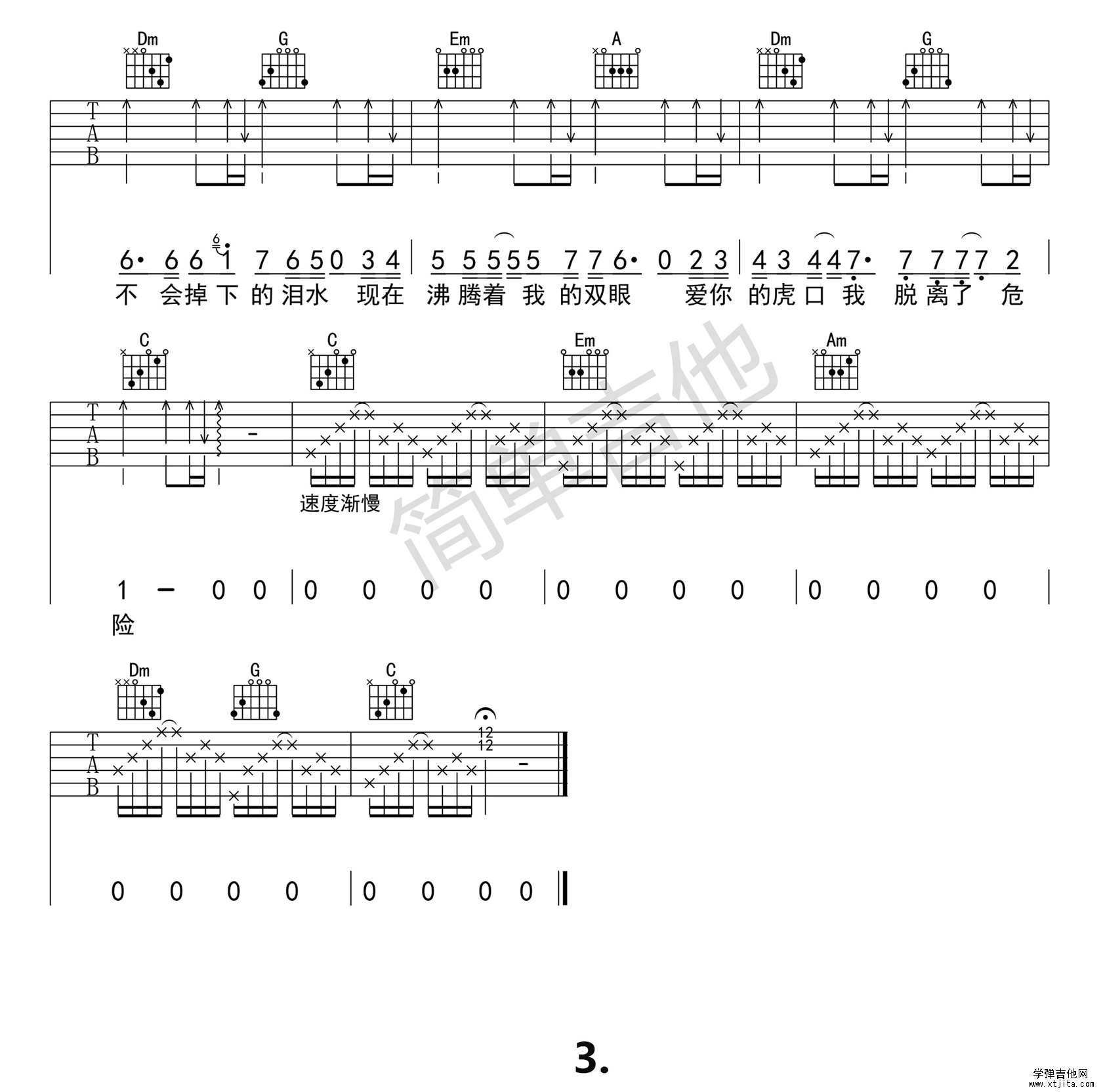 虎口脫險吉他譜