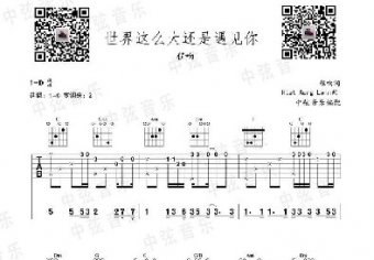 世界這么大還是遇見(jiàn)你吉他譜簡(jiǎn)單版C調(diào)