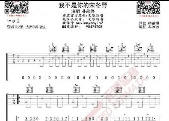 我不是你的宋冬野吉他譜簡